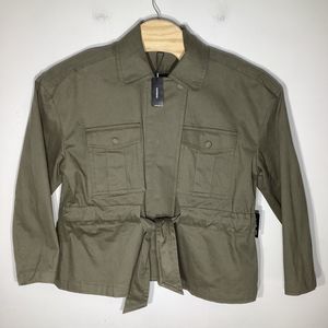 Express Womens Long Sleeve Button Up Jacket Green Size‎ XL NWT